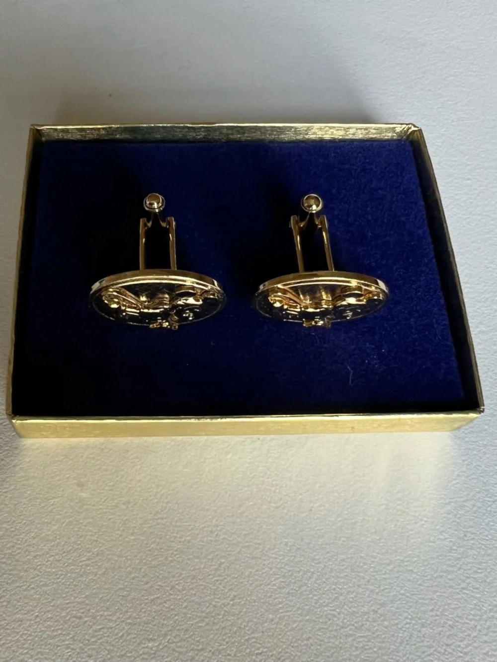 Vintage Oval Disney Mickey Mouse Gold Tone Cufflinks